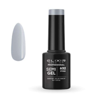 Elixir Professional Semi Gel Ημιμόνιμο Βερνίκι Νυχιών 632 Stone Aπαλό Βιομηχανικό Γκρί 5ml