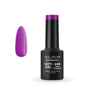 Elixir Professional Semi Gel Ημιμόνιμο Βερνίκι Νυχιών 634 Dark Magenta Μωβ Ματζέντα 5ml