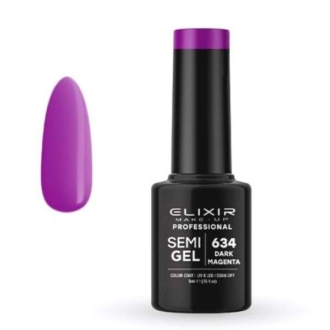 Elixir Professional Semi Gel Ημιμόνιμο Βερνίκι Νυχιών 634 Dark Magenta Μωβ Ματζέντα 5ml