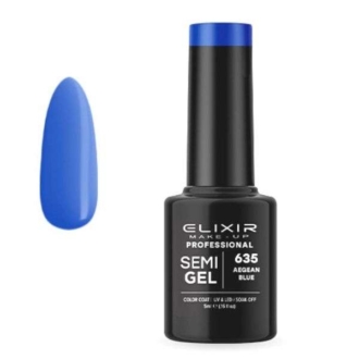 Elixir Professional Semi Gel Ημιμόνιμο Βερνίκι Νυχιών 635 Aegean Blue Μπλε Ωκεανού 5ml