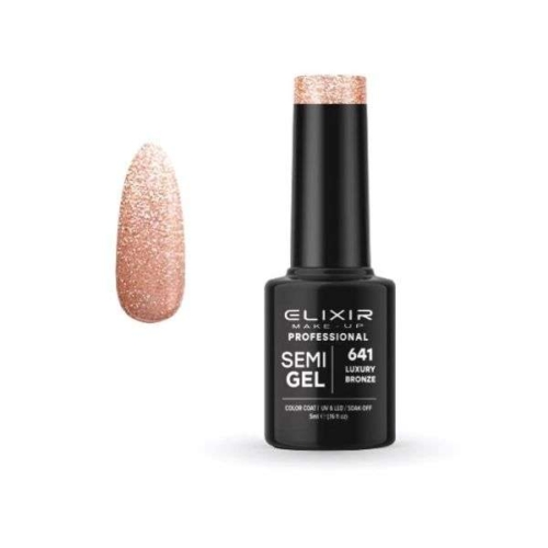 Elixir Professional Semi Gel Ημιμόνιμο Βερνίκι Νυχιών 641 Luxury Bronze Μπρονζέ Συμπαγές Shimmer 5ml