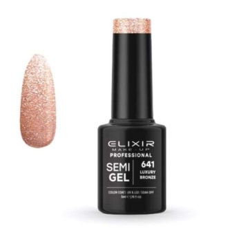 Elixir Professional Semi Gel Ημιμόνιμο Βερνίκι Νυχιών 641 Luxury Bronze Μπρονζέ Συμπαγές Shimmer 5ml