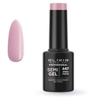 Elixir Professional Semi Gel Ημιμόνιμο Βερνίκι Νυχιών 647 Opera Mauve Μωβ Μπεζ Nude 5ml