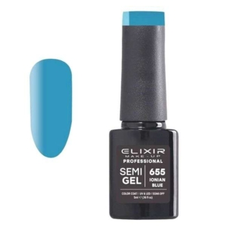 Elixir Professional Semi Gel Ημιμόνιμο Βερνίκι Νυχιών 655 Ionian Blue Γαλάζιο 5ml