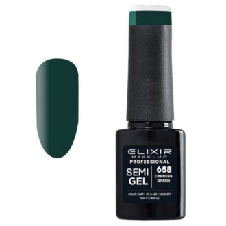 Elixir Professional Semi Gel Ημιμόνιμο Βερνίκι Νυχιών 658 Cypress Green Κυπαρισσί 5ml