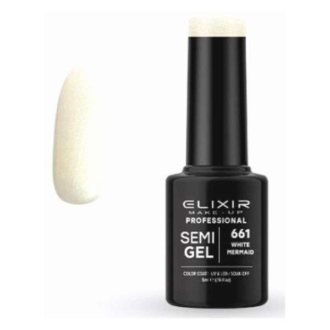 Elixir Professional Semi Gel Ημιμόνιμο Βερνίκι Νυχιών 661 White Mermaid Λευκό Σπασμένο Shimmer 5ml