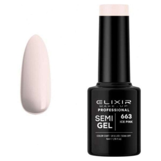 Elixir Professional Semi Gel Ημιμόνιμο Βερνίκι Νυχιών 663 Ice Pink Μπεζ Κρέμα 5ml