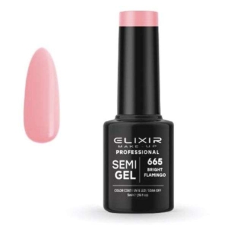 Elixir Professional Semi Gel Ημιμόνιμο Βερνίκι Νυχιών 665 Bright Flamingo Ροζ Φλαμίνγκο 5ml