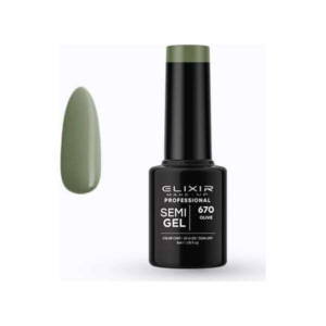 Elixir Professional Semi Gel Ημιμόνιμο Βερνίκι Νυχιών 670 Olive Πράσινο Γκρι Militaire 5ml