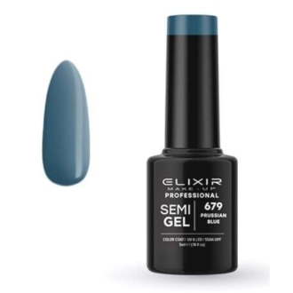 Elixir Professional Semi Gel Ημιμόνιμο Βερνίκι Νυχιών 679 Prussian Blue Σκούρο Γαλαζοπράσινο 5ml