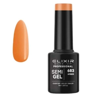 Elixir Professional Semi Gel Ημιμόνιμο Βερνίκι Νυχιών 683 Amber Πορτοκαλί Κεχριμπάρι 5ml