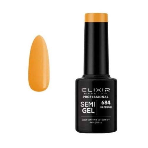 Elixir Professional Semi Gel Ημιμόνιμο Βερνίκι Νυχιών 684 Saffron Πορτοκαλί Κρόκου 5ml