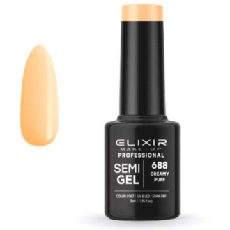 Elixir Professional Semi Gel Ημιμόνιμο Βερνίκι Νυχιών 688 Creamy Puff Κίτρινο Πορτοκαλί Κρέμα 5ml