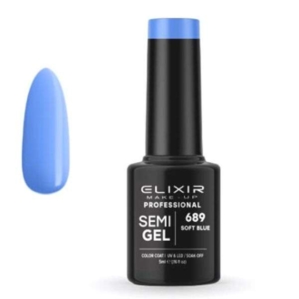 Elixir Professional Semi Gel Ημιμόνιμο Βερνίκι Νυχιών 689 Soft Blue Γαλάζιο Μπλε 5ml