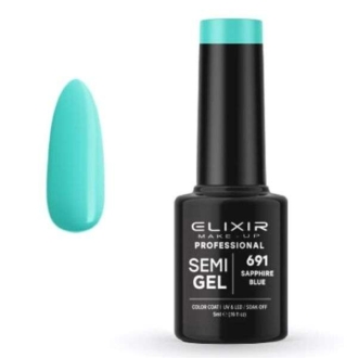 Elixir Professional Semi Gel Ημιμόνιμο Βερνίκι Νυχιών 691 Sapphire Blue Βεραμάν 5ml