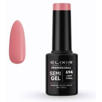 Elixir Professional Semi Gel Ημιμόνιμο Βερνίκι Νυχιών 694 Light Coral Ροζ Σάπιο Μήλο 5ml