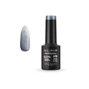 Elixir Professional Semi Gel Ημιμόνιμο Βερνίκι Νυχιών 698 Silver Charm Glitter Έντονο Ασημί Γκλίτερ 5ml