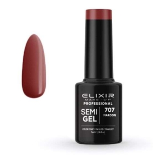 Elixir Professional Semi Gel Ημιμόνιμο Βερνίκι Νυχιών 707 Maroon Κεραμιδί 5ml