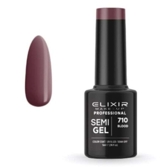 Elixir Professional Semi Gel Ημιμόνιμο Βερνίκι Νυχιών 710 Blood Καφέ Κόκκινο Σκούρο 5ml