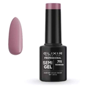 Elixir Professional Semi Gel Ημιμόνιμο Βερνίκι Νυχιών 711 Redwood Ροζ Καφέ 5ml