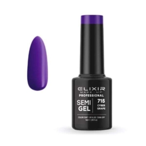 Elixir Professional Semi Gel Ημιμόνιμο Βερνίκι Νυχιών 715 Cyber Grape Mωβ Καθαρό Έντονο 5ml