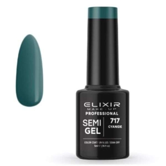 Elixir Professional Semi Gel Ημιμόνιμο Βερνίκι Νυχιών 717 Cyanide Κυπαρισσί Σκούρο 5ml