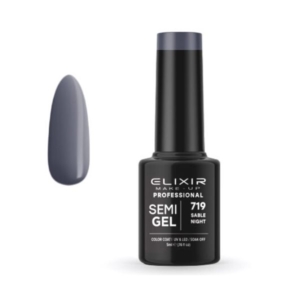 Elixir Professional Semi Gel Ημιμόνιμο Βερνίκι Νυχιών 719 Sable Night Ποντικί Σκούρο 5ml