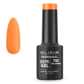 Elixir Professional Semi Gel Ημιμόνιμο Βερνίκι Νυχιών 732 Halloween Πορτοκαλί 5ml