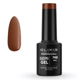 Elixir Professional Semi Gel Ημιμόνιμο Βερνίκι Νυχιών 745 Seal Καφέ Κεραμιδί 5ml