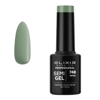 Elixir Professional Semi Gel Ημιμόνιμο Βερνίκι Νυχιών 748 Hippie Λαδί Παστέλ 5ml