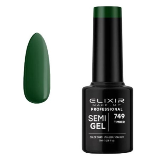 Elixir Professional Semi Gel Ημιμόνιμο Βερνίκι Νυχιών 749 Timber Λαδί Κυπαρισσί Έντονο 5ml