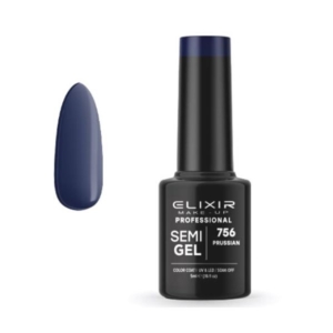 Elixir Professional Semi Gel Ημιμόνιμο Βερνίκι Νυχιών 756 Prussian Βαθύ Μπλε Navy 5ml