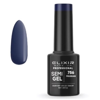 Elixir Professional Semi Gel Ημιμόνιμο Βερνίκι Νυχιών 756 Prussian Βαθύ Μπλε Navy 5ml