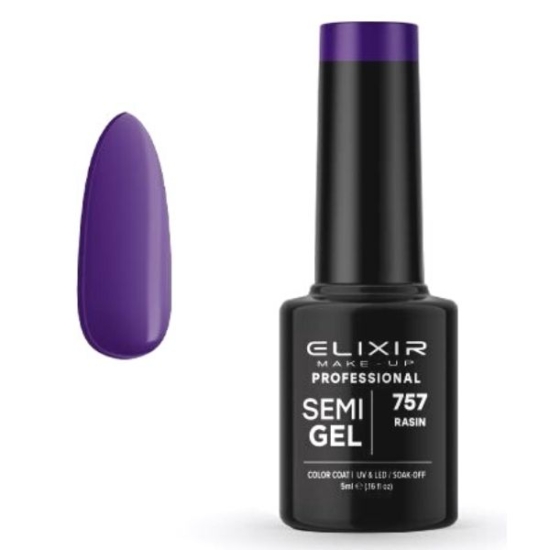 Elixir Professional Semi Gel Ημιμόνιμο Βερνίκι Νυχιών 757 Rasin Μελιτζανί Ζωηρό 5ml