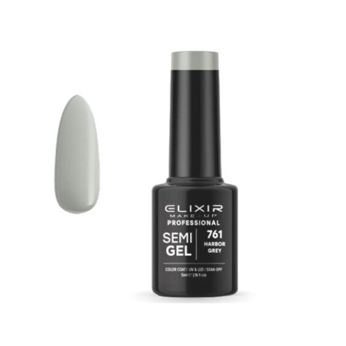 Elixir Professional Semi Gel Ημιμόνιμο Βερνίκι Νυχιών 761 Harbor Grey Ανοιχτόχρωμο Γκρι 5ml