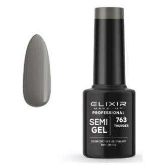 Elixir Professional Semi Gel Ημιμόνιμο Βερνίκι Νυχιών 763 Thunder Γκρι Μέτριας Έντασης 5ml