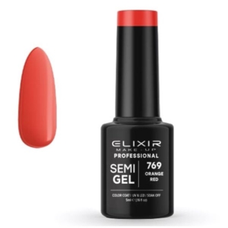 Elixir Professional Semi Gel Ημιμόνιμο Βερνίκι Νυχιών 769 Orange Red Πορτοκαλοκόκκινο 5ml