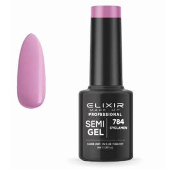 Elixir Professional Semi Gel Ημιμόνιμο Βερνίκι Νυχιών 784 Cyclamen Μωβ Σάπιο Μήλο 5ml