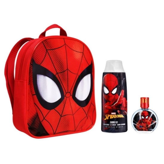 Air Val International Marvel Spiderman Backpack Set Σετ Δώρου για αγόρια Άρωμα EDT 50ml Αφρόλουτρο 300ml & Τσάντα πλάτης