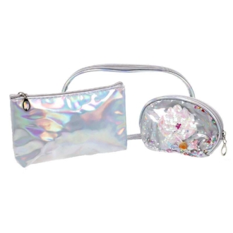 N & H Fashion Mermaid Cosmetic Bag Set 3 pcs Σετ Νεσεσέρ 3 τεμ Ασημί 23 x 17 x 7cm