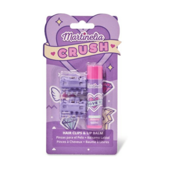 Martinelia Crush Beauty Set - Hair Clips X 2 Purple & Lip Balm 4gr Blueberry