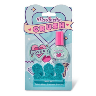 Martinelia Crush Nail Set - Βερνίκι 4ml, Λίμα Νυχιών & Διαχωριστή δακτύλων Γαλάζιο