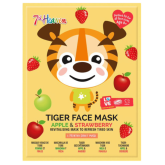 7th Heaven Tiger Face Mask Apple & Strawberry 25gr - Μασκά Ομορφίας Πανί Με Σχέδιο Ηλικίες 8+