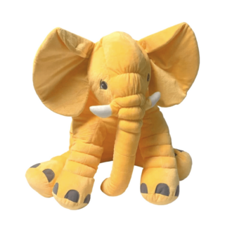 VIP Baby Dolls Stuffed Yellow Orange Elephant, Λούτρινος Ελέφαντας Κίτρινο Πορτοκαλί 38cm