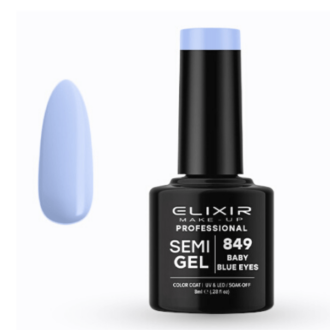 Elixir Professional Semi Gel Ημιμόνιμο Βερνίκι Νυχιών 849 Baby Blue Eyes Γαλάζιο Μώβ Απαλό 8ml