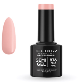 Elixir Professional Semi Gel Ημιμόνιμο Βερνίκι Νυχιών 876 Pale Pink Απαλό Ροζ 8ml