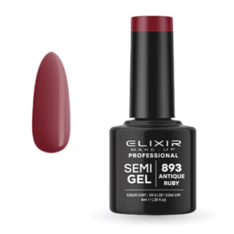 Elixir Professional Semi Gel Ημιμόνιμο Βερνίκι Νυχιών 893 Antique Ruby Μπορντώ Βυσσινί 8ml