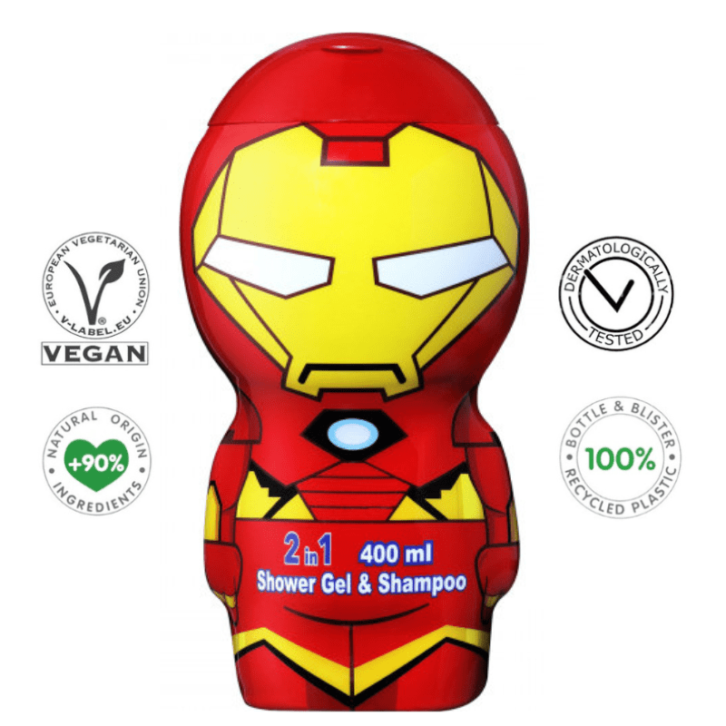 Air-Val International Marvel Iron Man 2 in1 Shower Gel & Shampoo 400ml Vegan