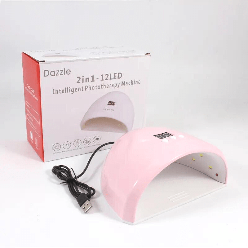 Dazzle 2 In 1 Intelligent Phototherapy Machine Επαγγελματικό Φουρνάκι Νυχιών Pink UVLED 36W