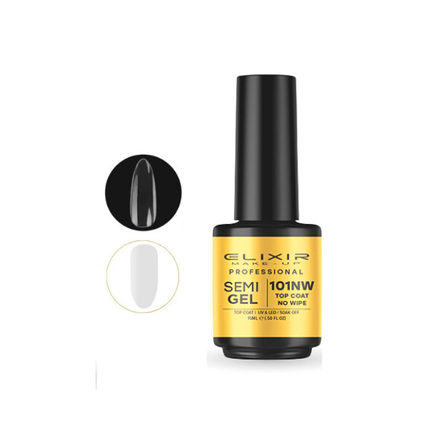 Elixir Professional Semi Gel 101 Top Coat No Wipe για Ημιμόνιμο Βερνίκι Νυχιών 15ml